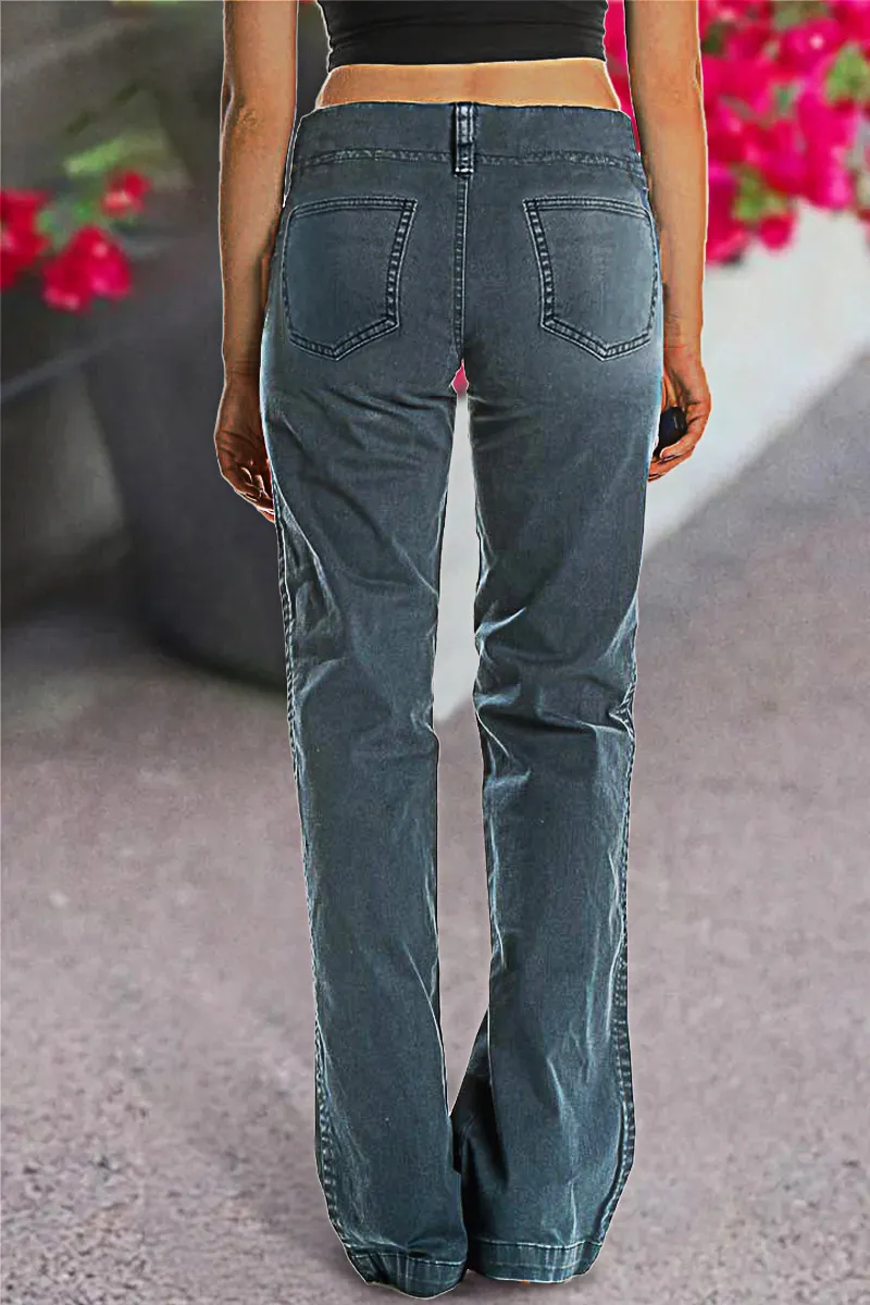 ⚡6-PACK for $24.99⚡- Double Button Mid Waist Straight Leg Pants