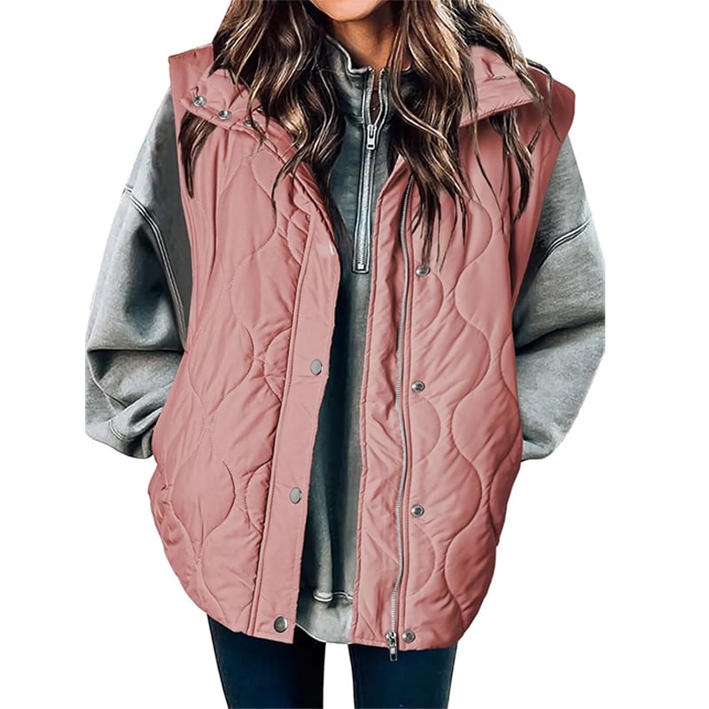 🎄 New Arrivals🔥-Fashionable Lightweight Puffer Vest for Women Oversized Stand Collar Outerwear 2025