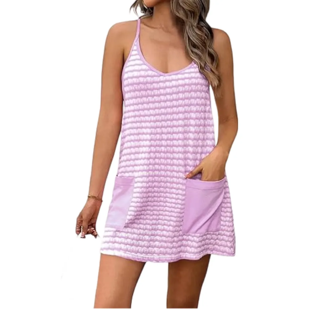 Women's Summer Sleeveless Mini Dress with Pockets