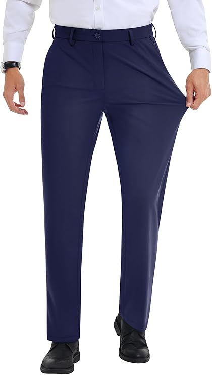 Men’s Stretch Dress Pants With Expandable Waist