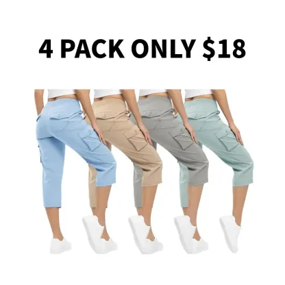 Women's lightweight 3/4 length hiking shorts, 6 pockets, quick-drying, loose fit for outdoor travel, suitable for mothers over 30 [Plus size, S-XXXXL] Sports pants, casual sportswear #SpringNewArrivals Stock up