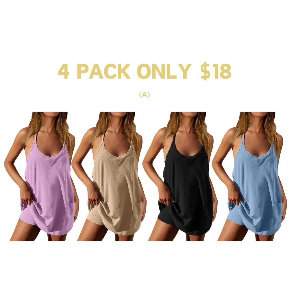 Women's Summer Sleeveless Mini Dress with Pockets