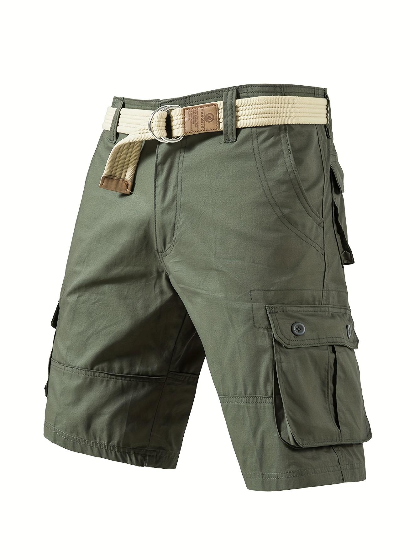 6-pack menâs cargo pants, tactical menâs shorts, menâs shorts with multifunctional pockets, suitable for golf and outdoor activities, menâs hiking shorts, wear-resistant, wrinkle-resistant, breathable shorts
