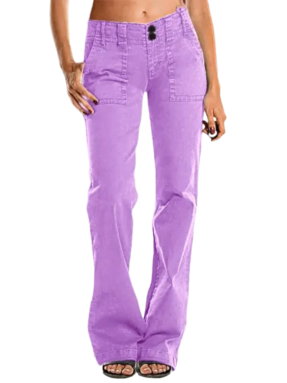 ⚡6-PACK for $24.99⚡- Double Button Mid Waist Straight Leg Pants