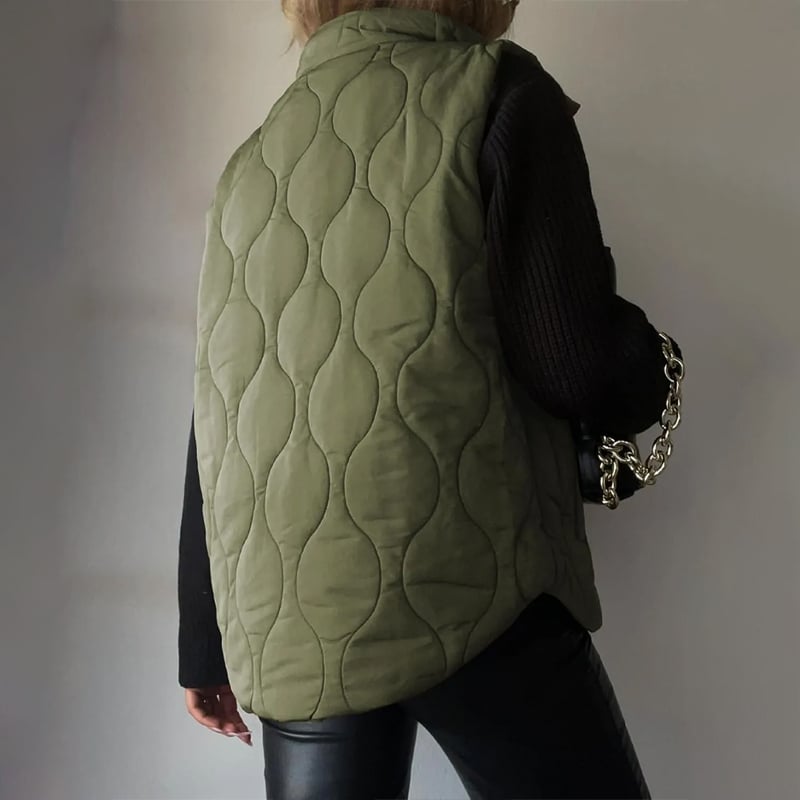 🎄 New Arrivals🔥-Fashionable Lightweight Puffer Vest for Women Oversized Stand Collar Outerwear 2025