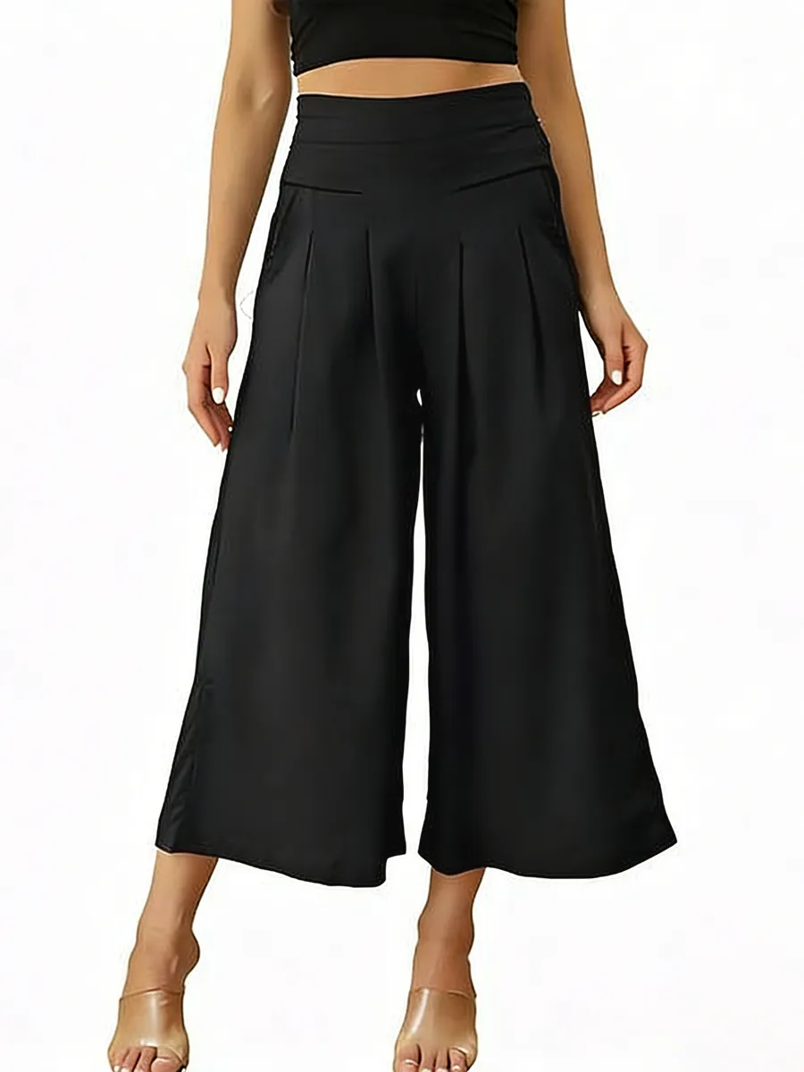 Women's Cotton Linen Culottes Pants