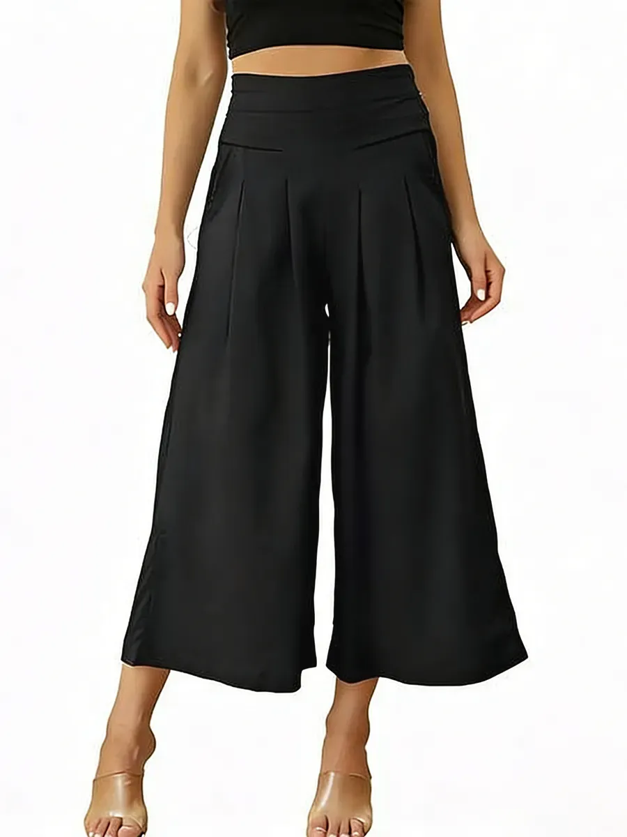 Women's Cotton Linen Culottes Pants