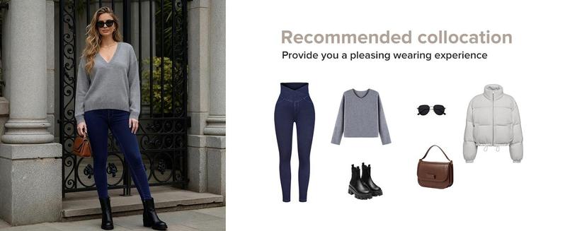 BRXL High Waisted Bootcut Flare Denim Jeans for Women - Crossover Waist & Illusion Pocket Design with Functional Back Pockets & Comfort Stretch Fabric#TikTokMadeMeBuyIt #FallStyle #Streetwear #outdoorfun#Christ mas costume for women-1