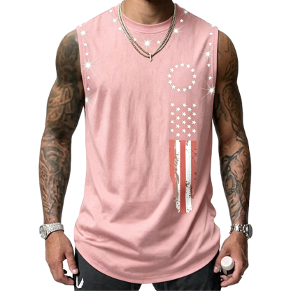 Men's American Flag Graphic Print Tank Top