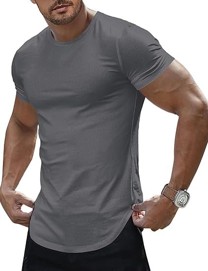 Men's Casual Solid Color Crew Neck Short Sleeve T-Shirt