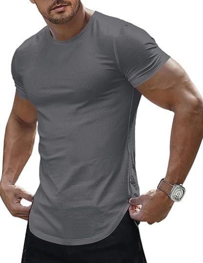 Men's Casual Solid Color Crew Neck Short Sleeve T-Shirt