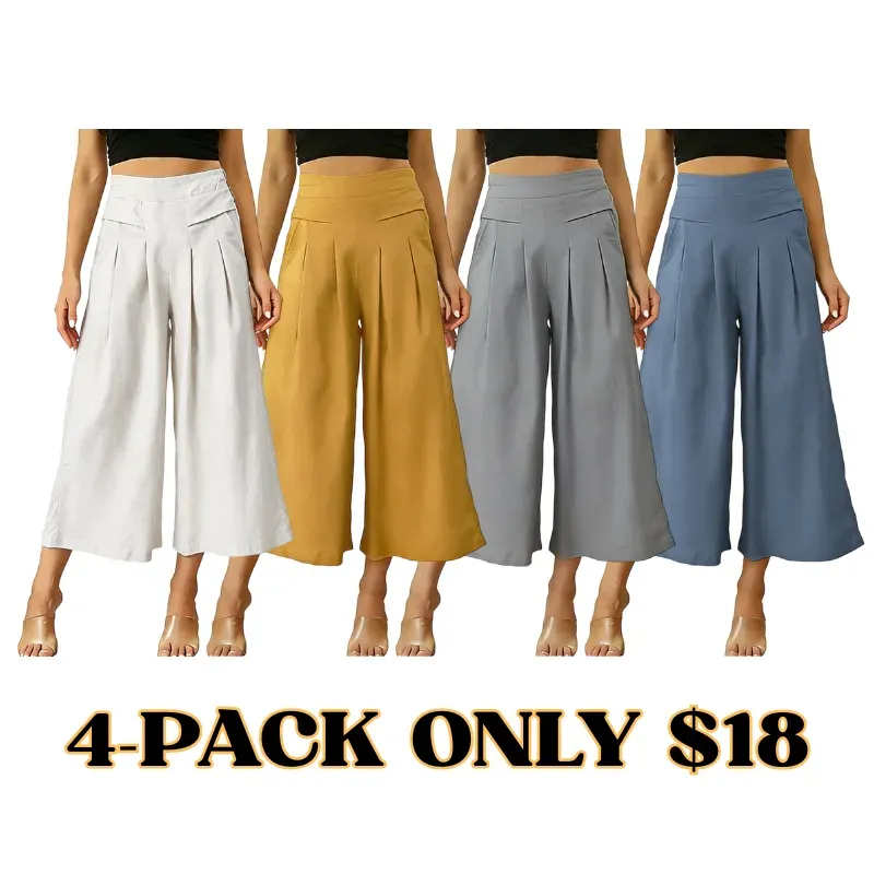 Women's Cotton Linen Culottes Pants
