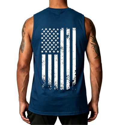 Men's American Flag Graphic Print Tank Top