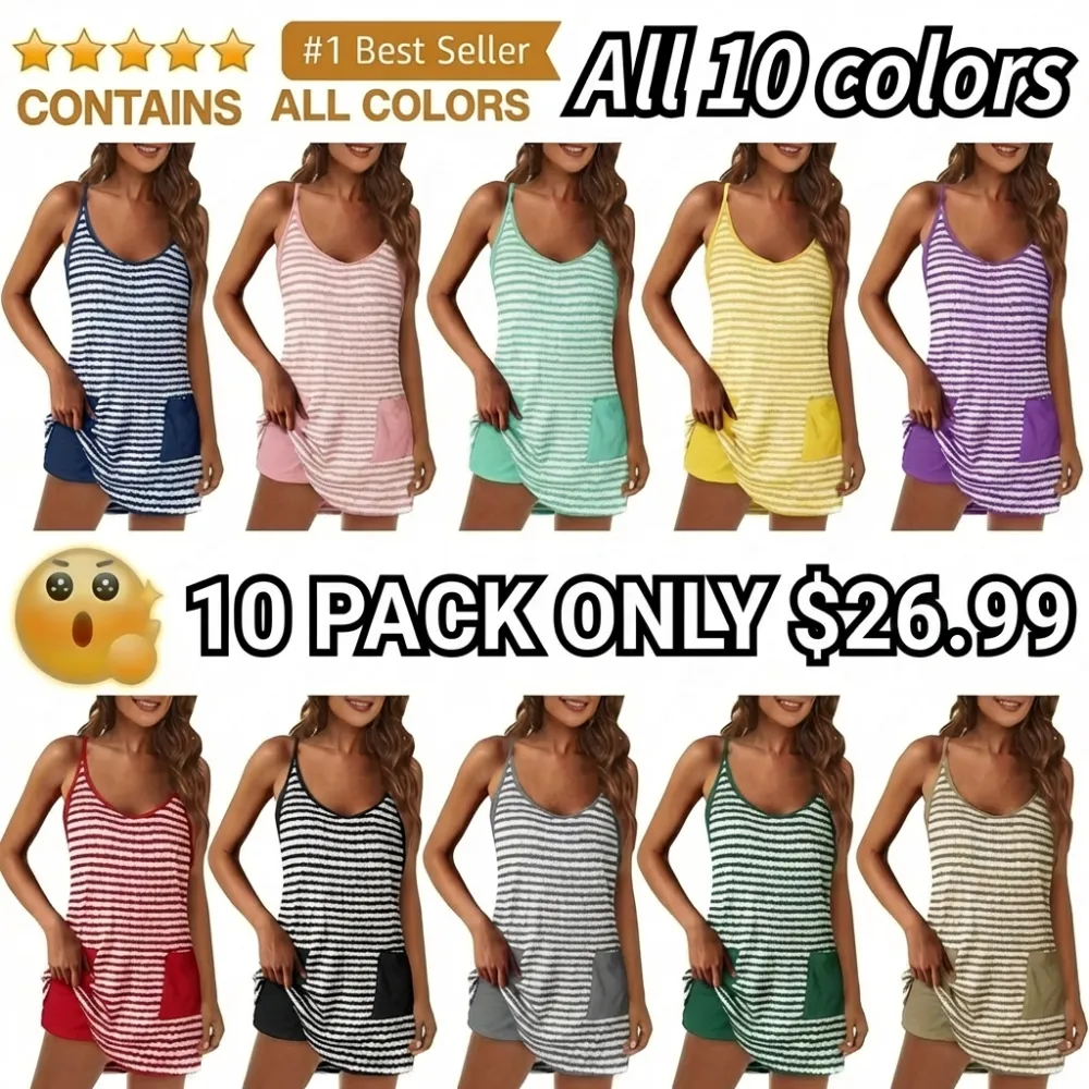 🔥Women’s Tennis Romper Dress – Athletic Mini Dress with Built-in Shorts, Summer Vacation Workout Outfit