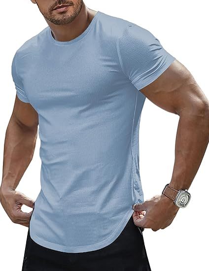 Men's Casual Solid Color Crew Neck Short Sleeve T-Shirt