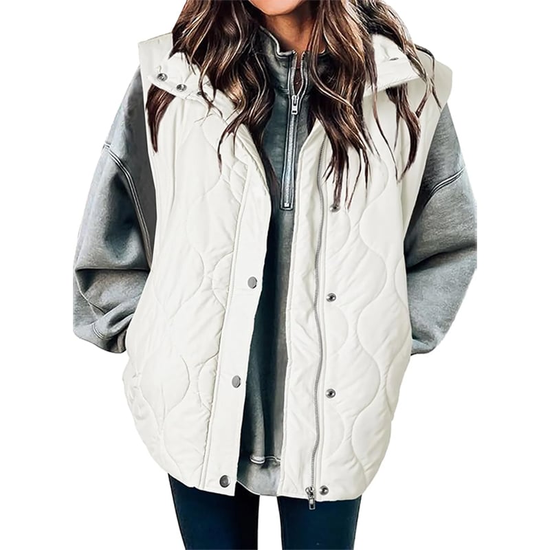 🎄 New Arrivals🔥-Fashionable Lightweight Puffer Vest for Women Oversized Stand Collar Outerwear 2025