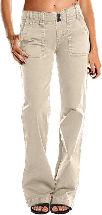 ⚡6-PACK for $24.99⚡- Double Button Mid Waist Straight Leg Pants