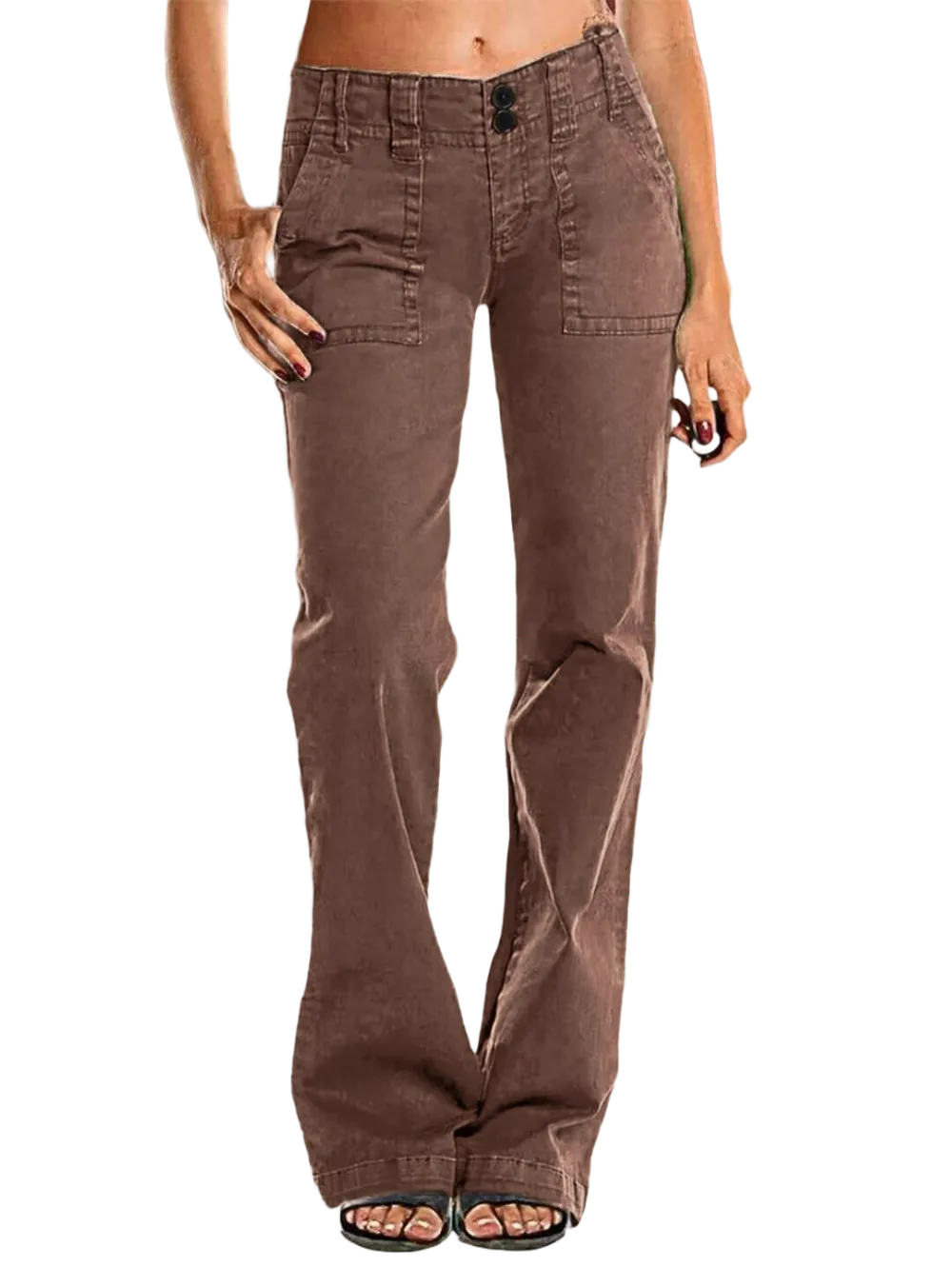 ⚡6-PACK for $24.99⚡- Double Button Mid Waist Straight Leg Pants