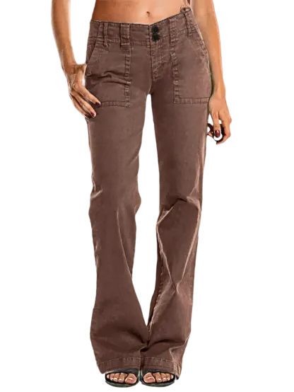 ⚡6-PACK for $24.99⚡- Double Button Mid Waist Straight Leg Pants