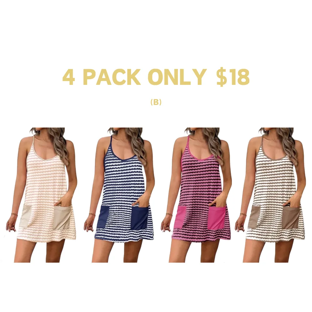 Women's Summer Sleeveless Mini Dress with Pockets