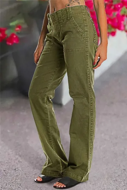⚡6-PACK for $24.99⚡- Double Button Mid Waist Straight Leg Pants