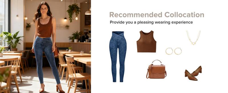 BRXL High Waisted Bootcut Flare Denim Jeans for Women - Crossover Waist & Illusion Pocket Design with Functional Back Pockets & Comfort Stretch Fabric#TikTokMadeMeBuyIt #FallStyle #Streetwear #outdoorfun#Christ mas costume for women-1