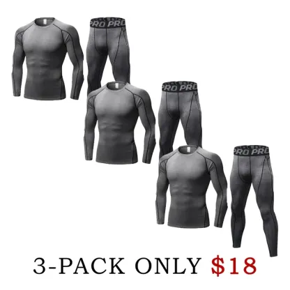 Men’s Thermal Underwear Set – Warm Compression Top & Leggings for Fall & Winter