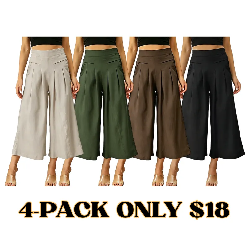 Women's Cotton Linen Culottes Pants