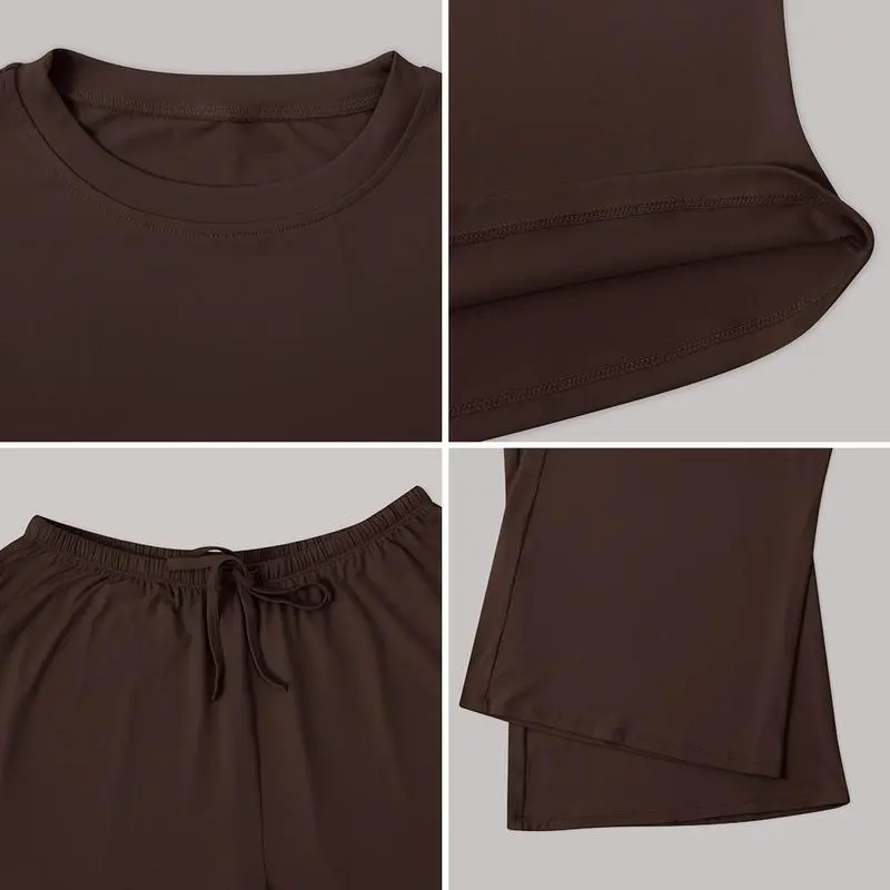 Women's long-sleeved top and wide-leg pants suit