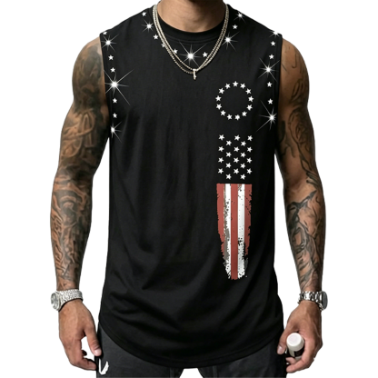 Men's American Flag Graphic Print Tank Top