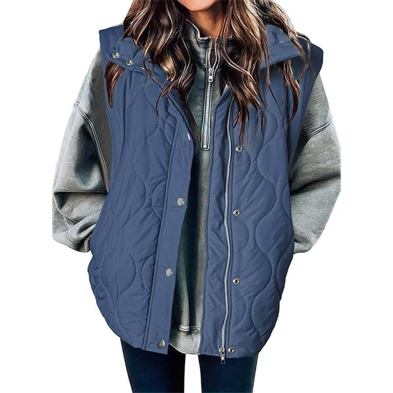🎄 New Arrivals🔥-Fashionable Lightweight Puffer Vest for Women Oversized Stand Collar Outerwear 2025