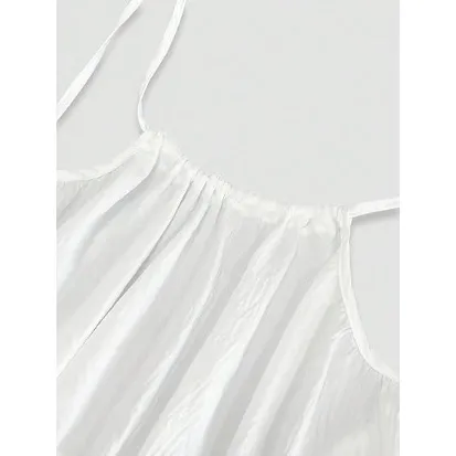 Women's Solid Backless Cami Sleep Dress – Sleeveless Nightwear
