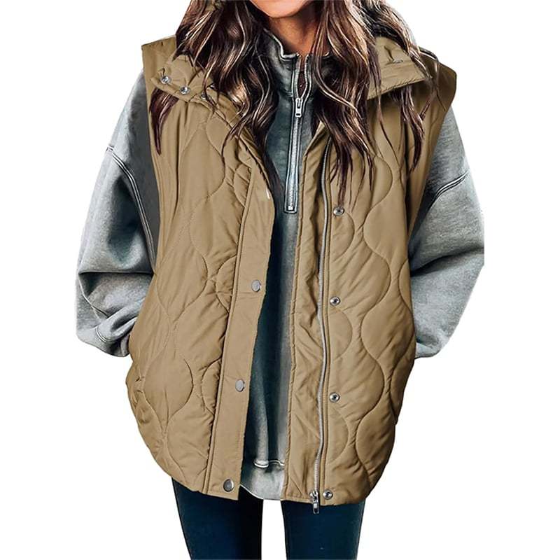 🎄 New Arrivals🔥-Fashionable Lightweight Puffer Vest for Women Oversized Stand Collar Outerwear 2025