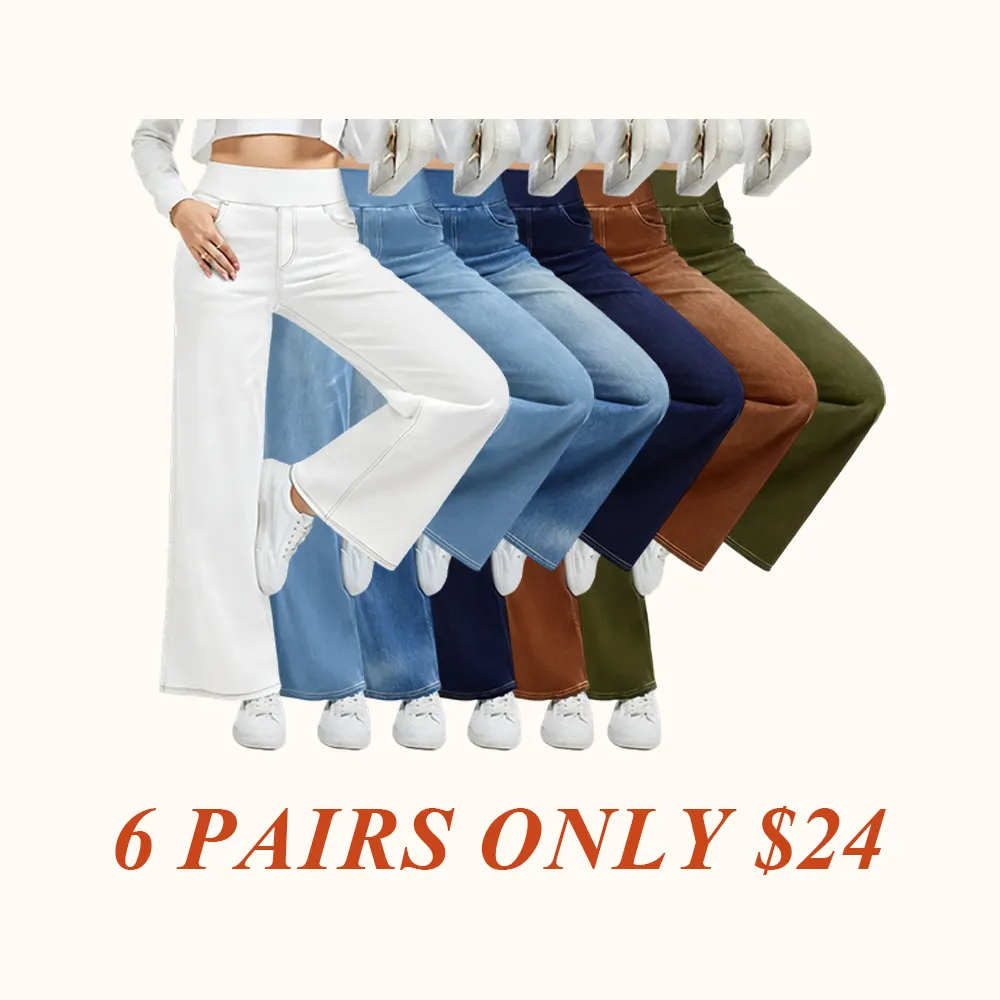 Wide Leg Stretchy Jeans for Women Loose Fit