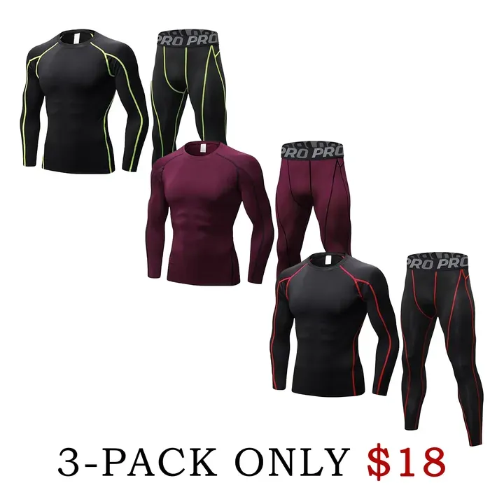 Men’s Thermal Underwear Set – Warm Compression Top & Leggings for Fall & Winter