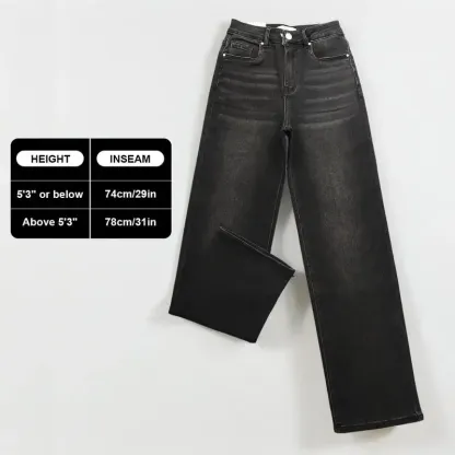 🔥6 Pack-Women's High Waist Wide Leg Jeans - Stretch Denim Trousers with Multi-Pockets