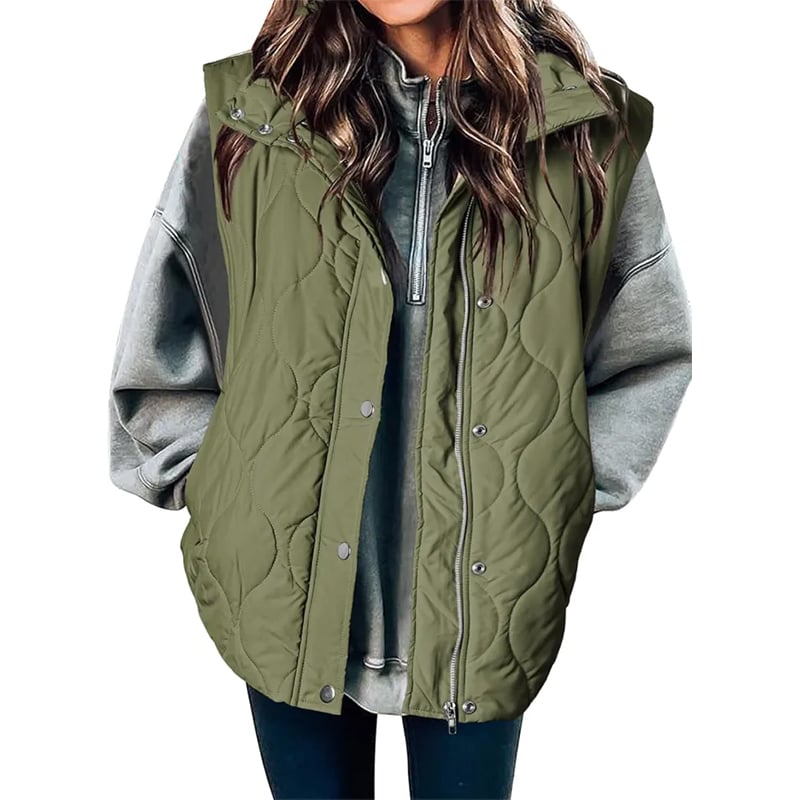 🎄 New Arrivals🔥-Fashionable Lightweight Puffer Vest for Women Oversized Stand Collar Outerwear 2025