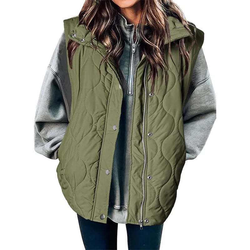 🎄 New Arrivals🔥-Fashionable Lightweight Puffer Vest for Women Oversized Stand Collar Outerwear 2025