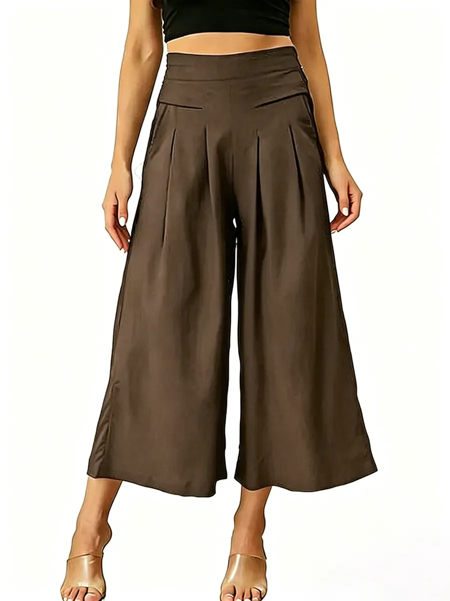 Women's Cotton Linen Culottes Pants
