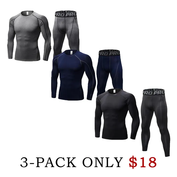 Men’s Thermal Underwear Set – Warm Compression Top & Leggings for Fall & Winter