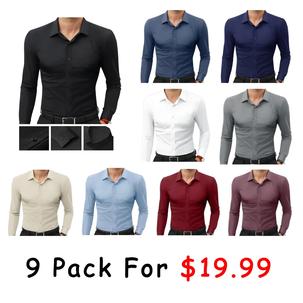 Flash Sale Alert 🚨 Men's Super Stretchy Dress Shirt Quick-Drying Breathable Anti-Wrinkle