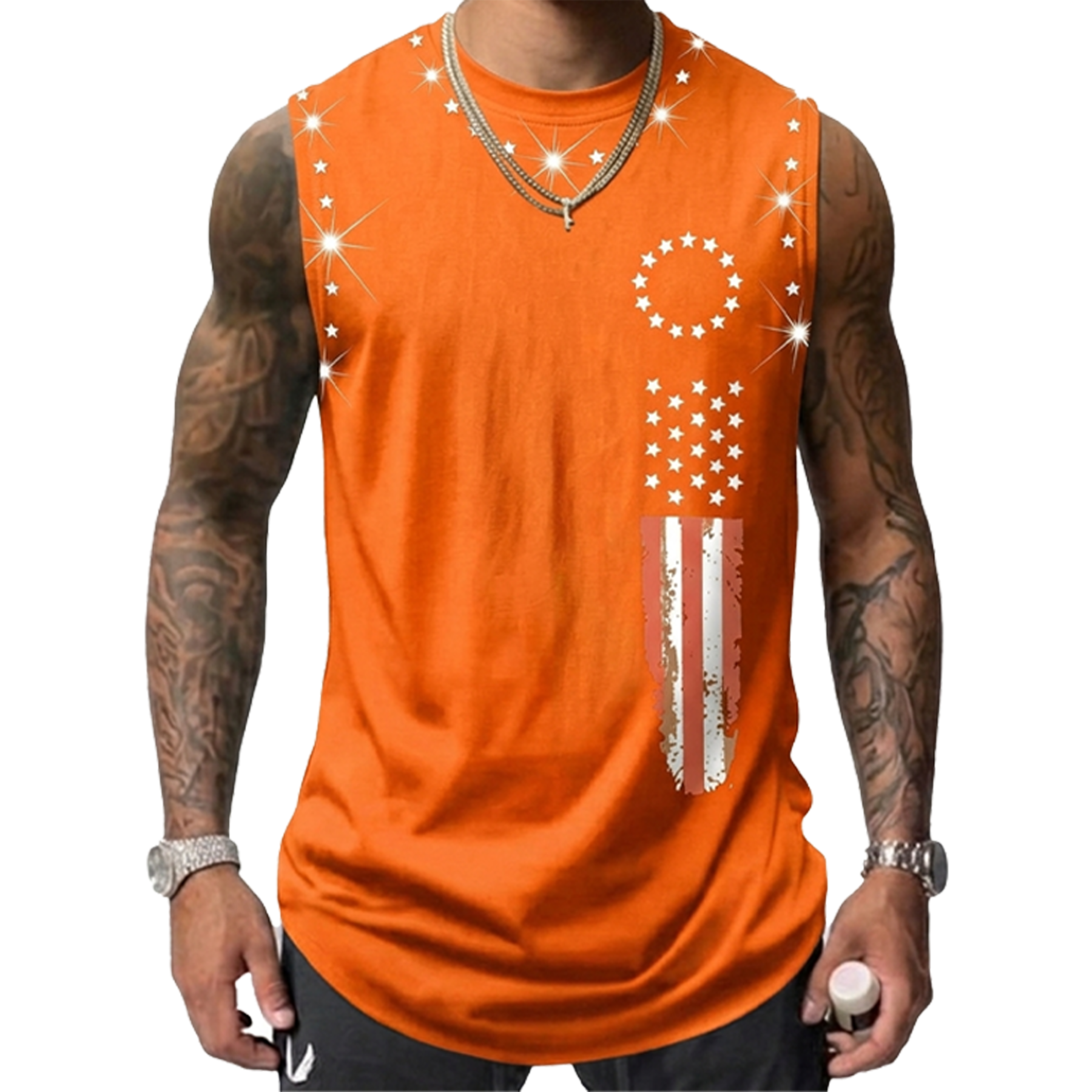 Men's American Flag Graphic Print Tank Top