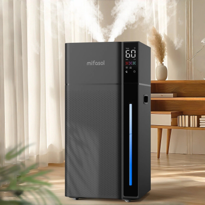 Mifasol Humidifier Large Room, 5.3Gal/20L Warm and Cool Mist Humidifiers for Home 1500 sq ft, Double Nozzles Whole House Humidifier, Humidifiers for Bedroom Plants Office Commercial Large Areas, Black