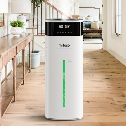 Humidifier Large Room, Cool and Warm Mist Humidifiers for Bedroom 5.3Gal/20L, Humidificateur for Home Whole House 2000 sq ft, Top Fill Humidifiers for Plant with Diffuser & Extended Tube, White