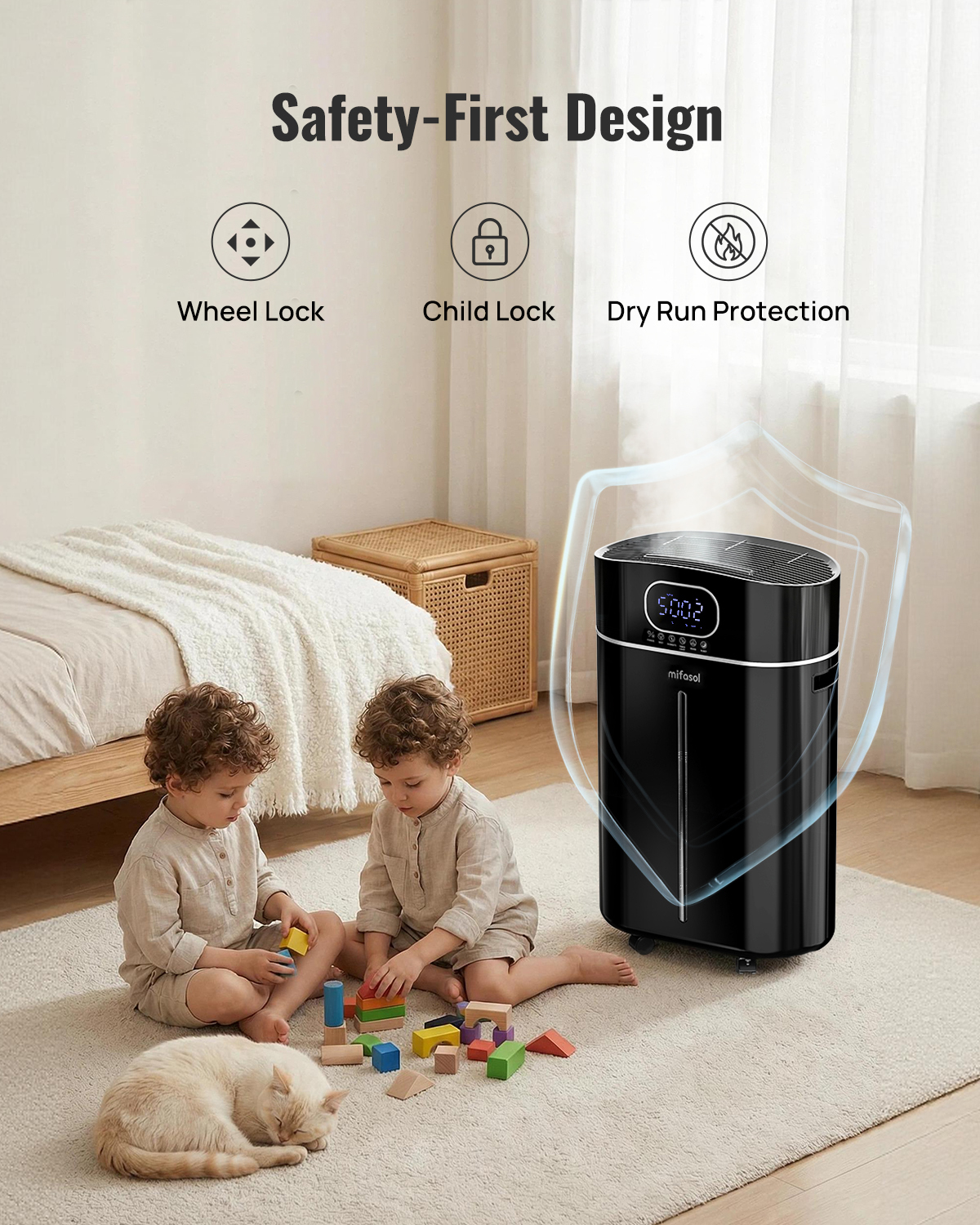 4.2Gal/16L Cool and Warm Mist Humidifier Large Room, Auto Restart Humidifiers for Home 1500 sqft, Air Humidifiers for Bedroom with Diffuser & Flame Light, Whole House Humidifiers for Baby Plant, Black