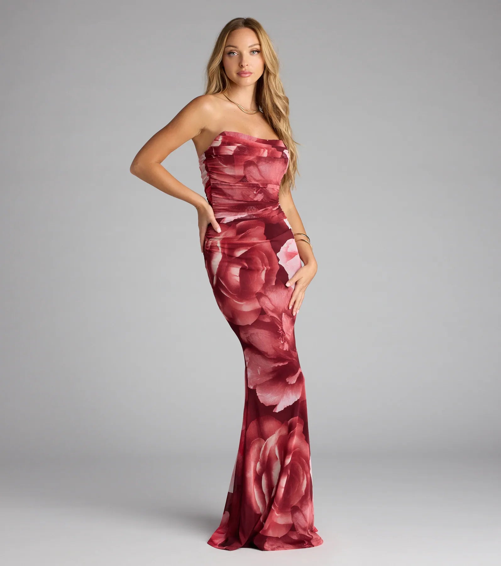 Feel polished and confident in the Danielle Floral Strapless Mermaid Formal Dress, a rust prom dress designed with luxe fabric and modern detail that shows off your vibe.