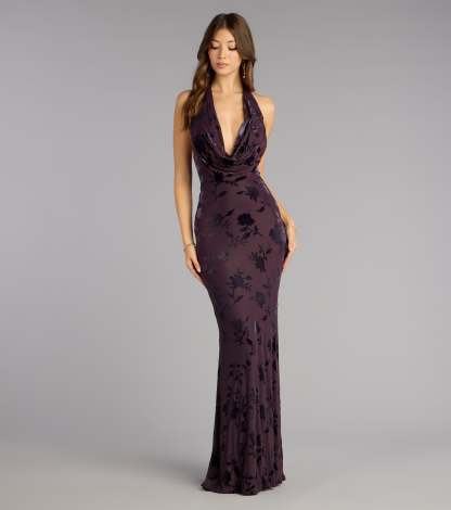 Feel polished and confident in the Morgan Plunge Cowl Neck Mermaid Formal Dress, a prom dress designed with luxe fabric and modern detail that shows off your vibe.