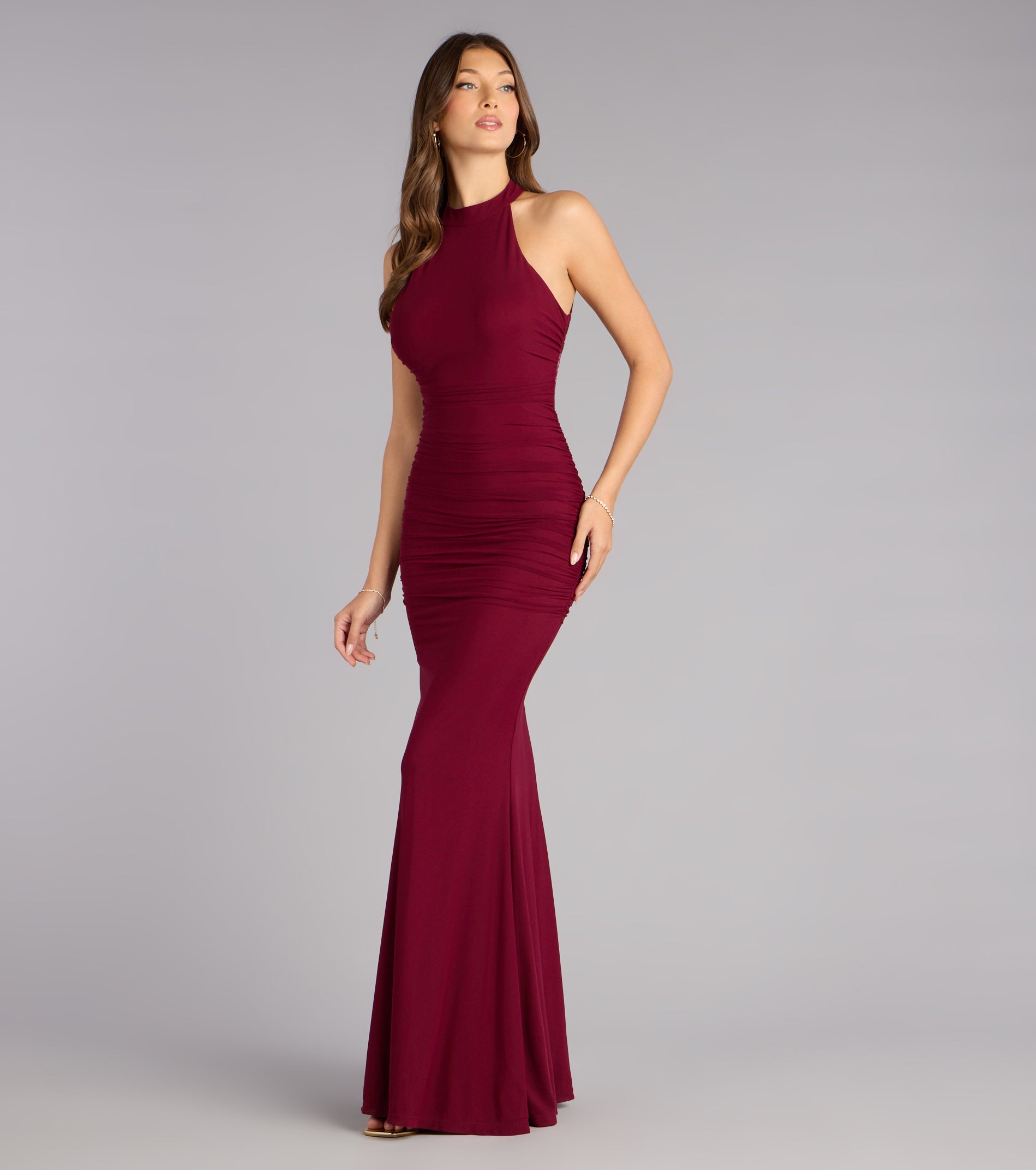 Choose the Stefania Lace Open Back Mermaid Formal Dress, a wine prom dress for a flirty shape and glam finish that feels exciting, confident, and so you.