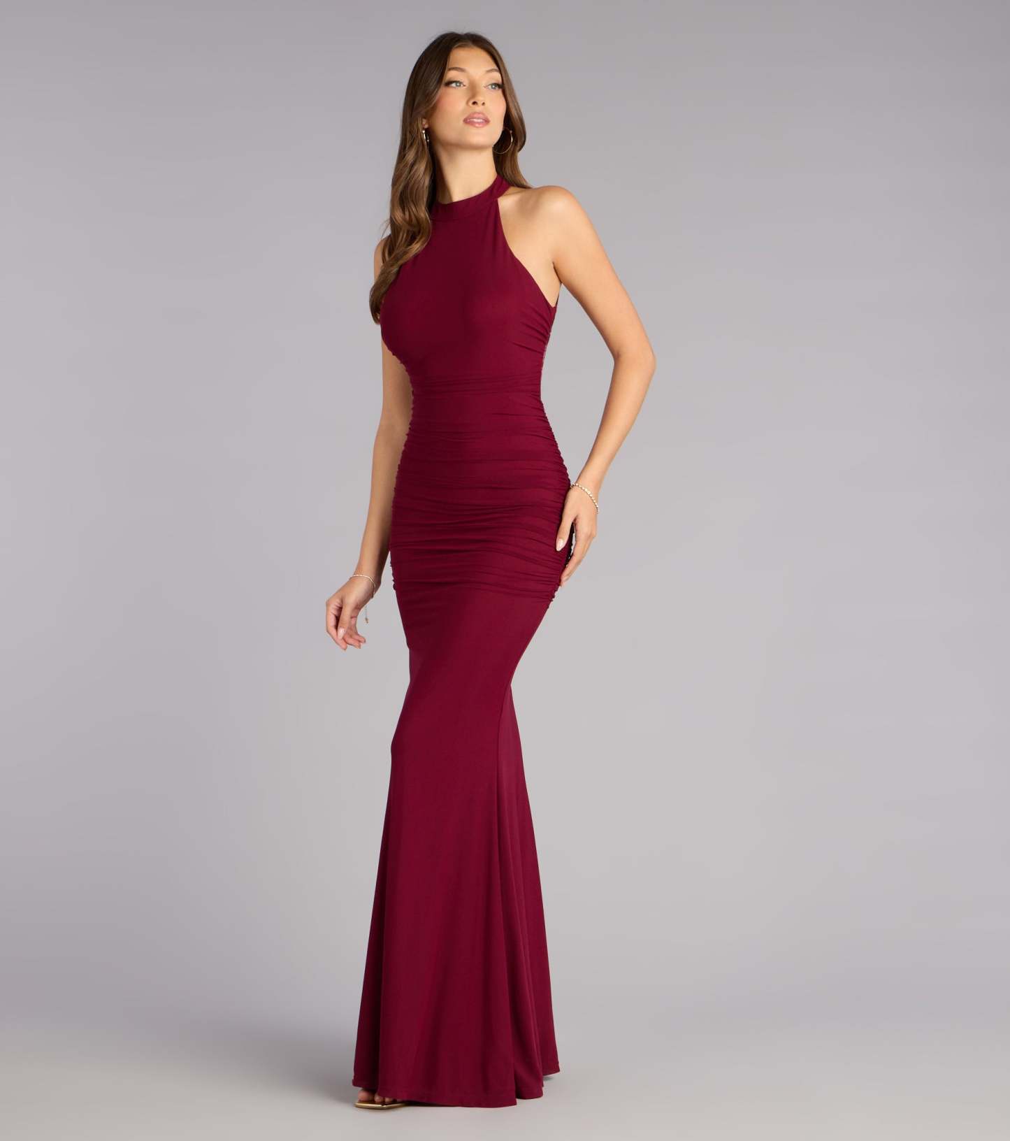 Choose the Stefania Lace Open Back Mermaid Formal Dress, a wine prom dress for a flirty shape and glam finish that feels exciting, confident, and so you.