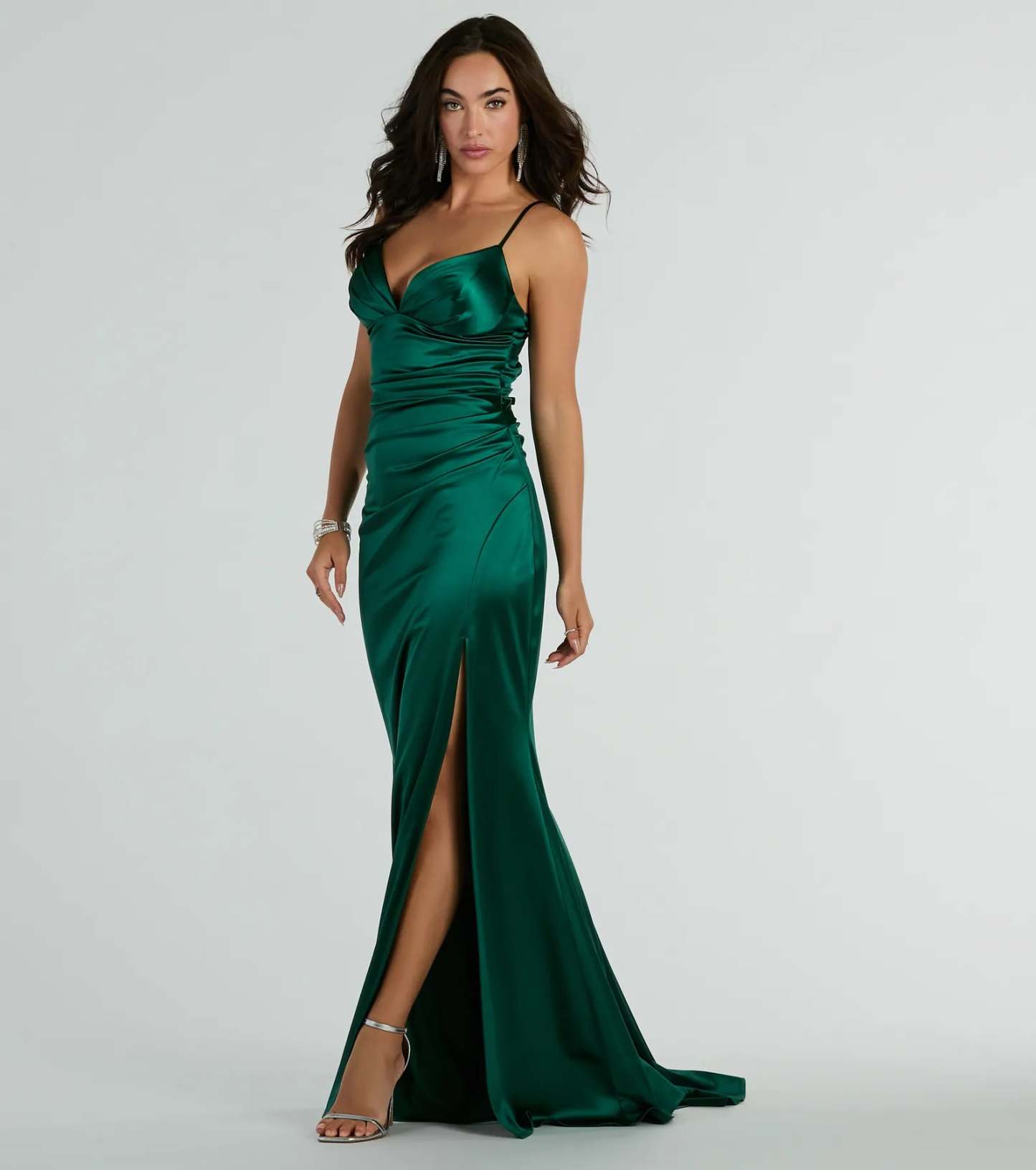Whether it's the color or silhouette of the Jordyn Formal Satin Mermaid Dress With Train, this hunter bridesmaid dress is a gorgeous pick for a maid-of-honor or to create a bridal party look ready to celebrate!